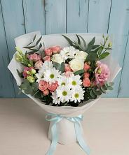 Букет цветов из:  Розы, Лизиантусы и Хризантемы в Кстово