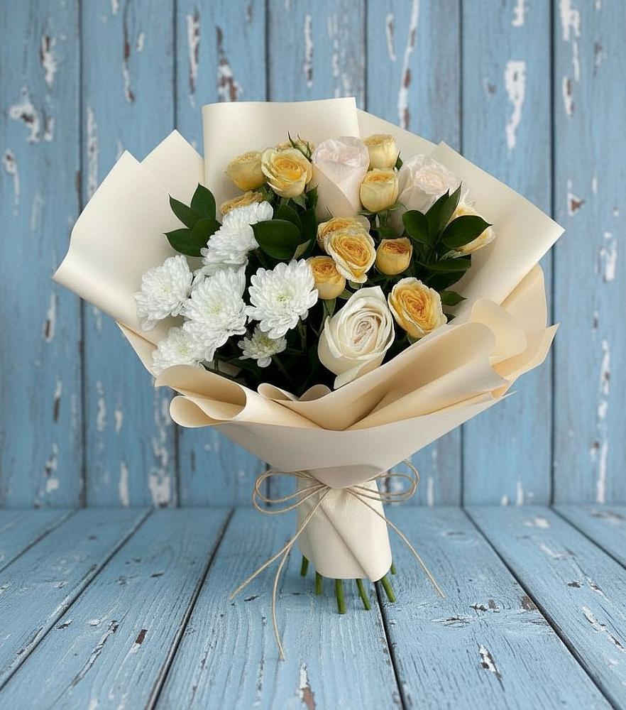 Букет цветов из: Розы и Хризантемы в Кстово