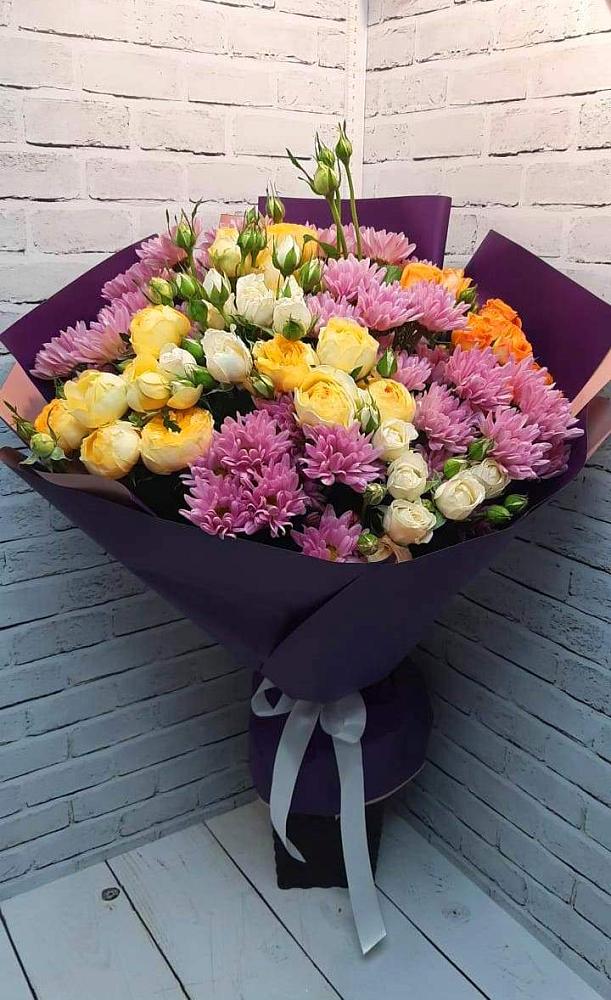 Букет цветов из: Хризантемы и Розы в Кстово