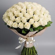 Букет 101 беля роза Белоснежка в Кстово