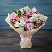 Букет цветов из:  Хризантемы, Альстромерии и Розы в Кстово