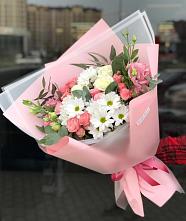 Букет цветов из:  Розы, Лизиантусы и Хризантемы в Кстово