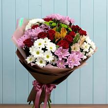 Букет цветов из:  Розы, Хризантемы и Альстромерии #REPLACE_PRED# Кстово