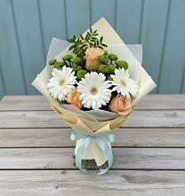 Букет цветов из:  Герберы, Розы и Хризантемы в Кстово
