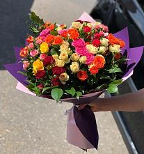 Букет Микс из разноцветных кустовых роз #REPLACE_PRED# Кстово