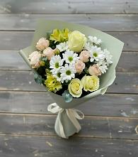 Букет цветов из:  Альстромерии, Розы и Хризантемы в Кстово